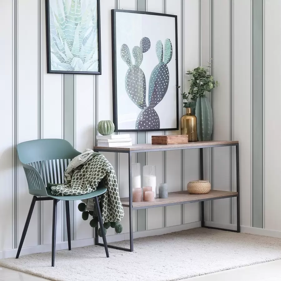 murales de pared Rayas anchas en una paleta de grises y azules a00516