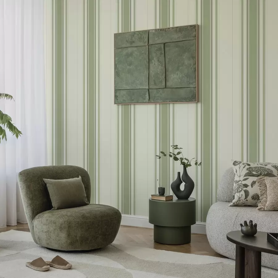 murales de pared Fondo crema con una ancha franja central verde a00519