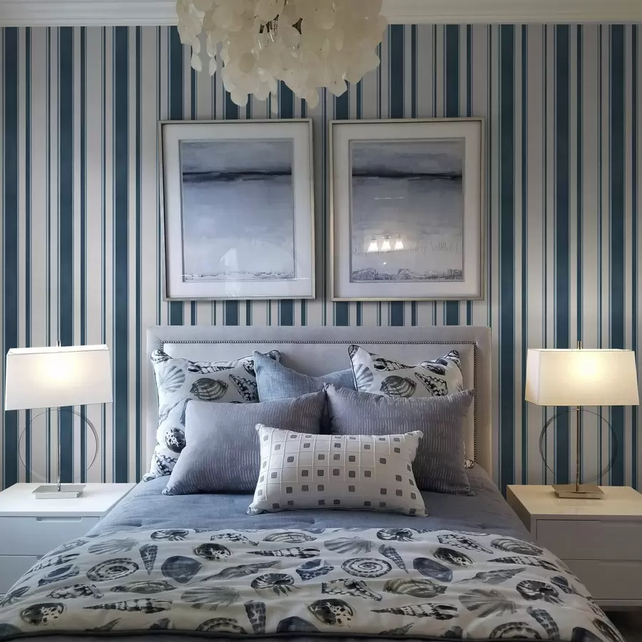 murales de pared Combinación de rayas turquesas sobre fondo blanco con ritmo a00527