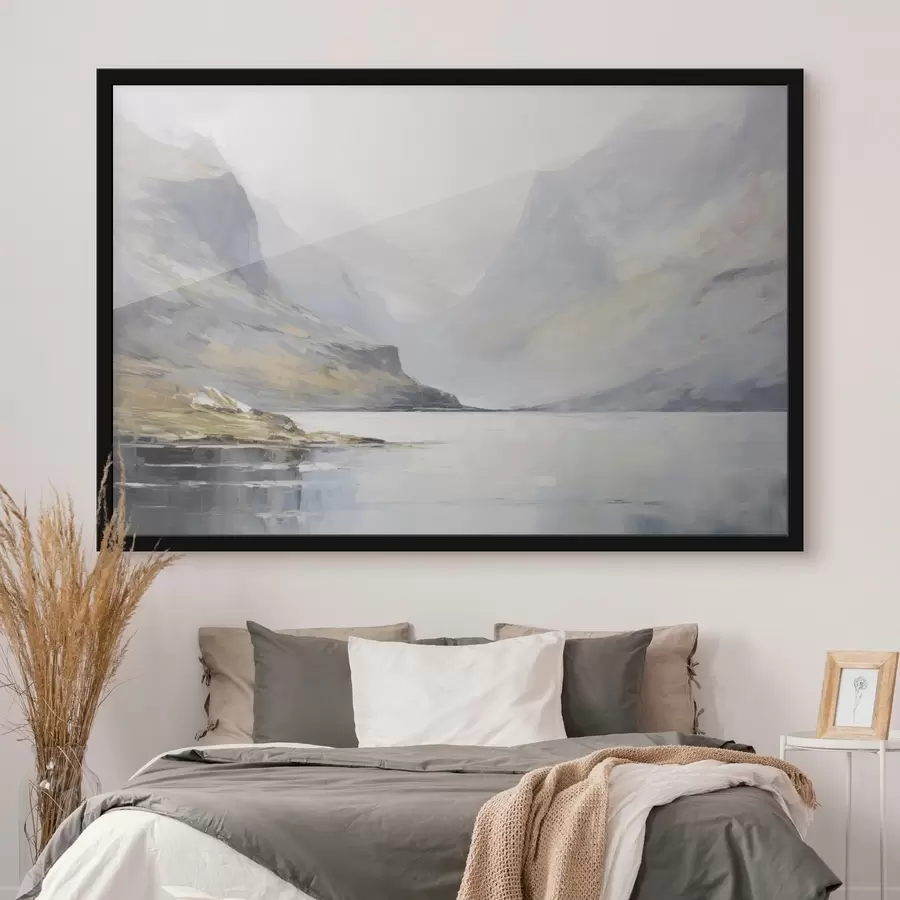 murales de pared Bahía cerca de las montañas f45687