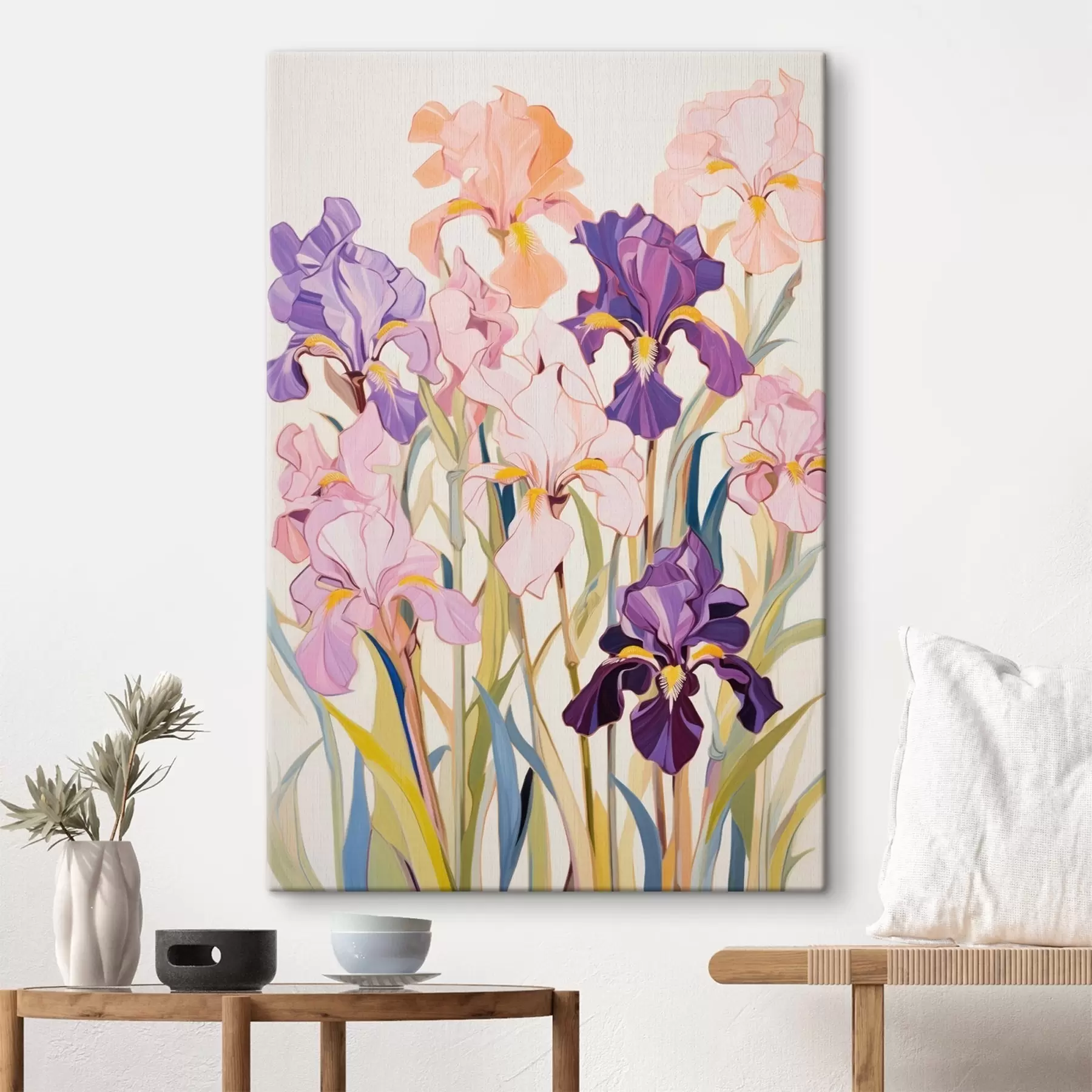murales de pared Irises: composición de estilo minimalista s45596