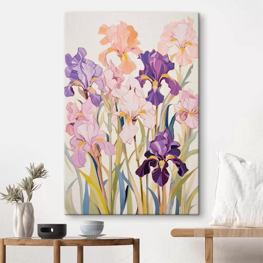 murales de pared Irises: composición de estilo minimalista s45596