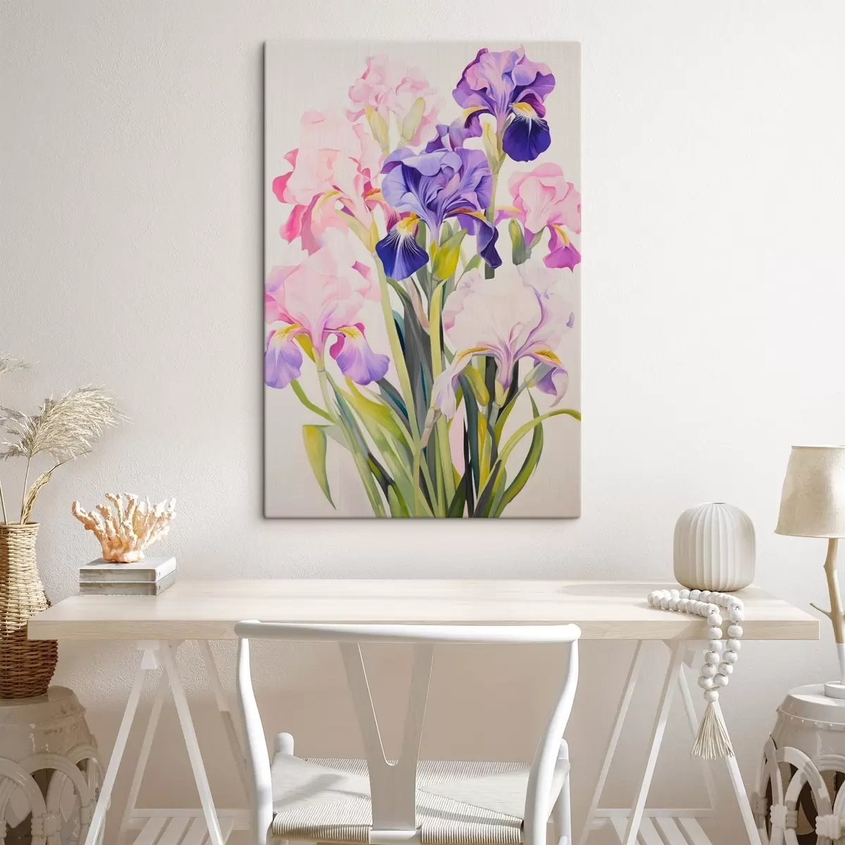 murales de pared Ramo de lirios en tonos lilas s45597