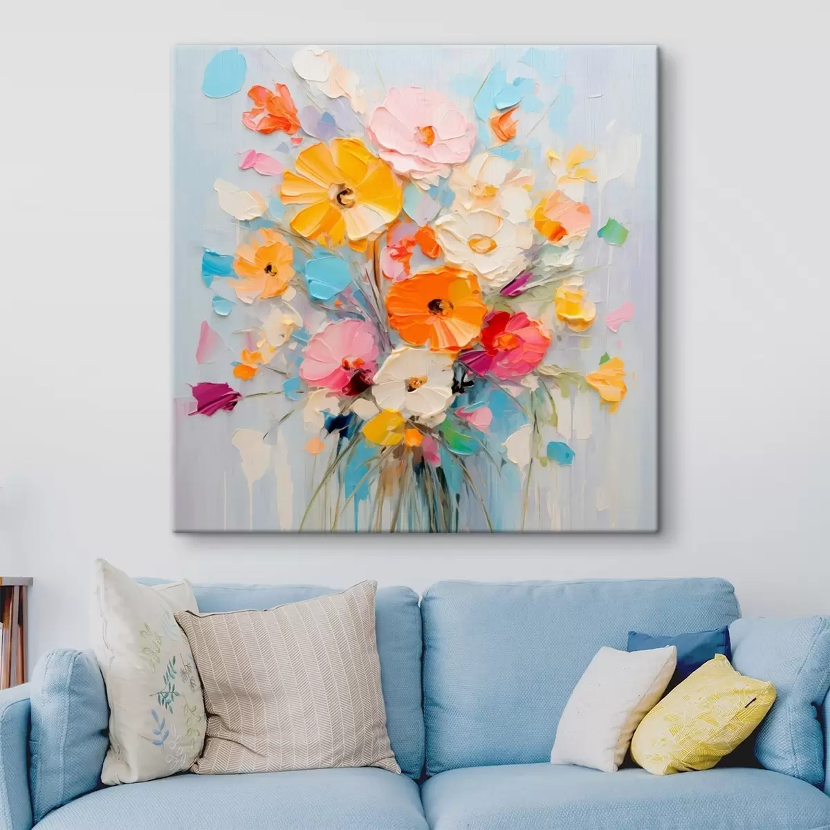 murales de pared Motivo floral: ramo abstracto en tonos pastel s45599