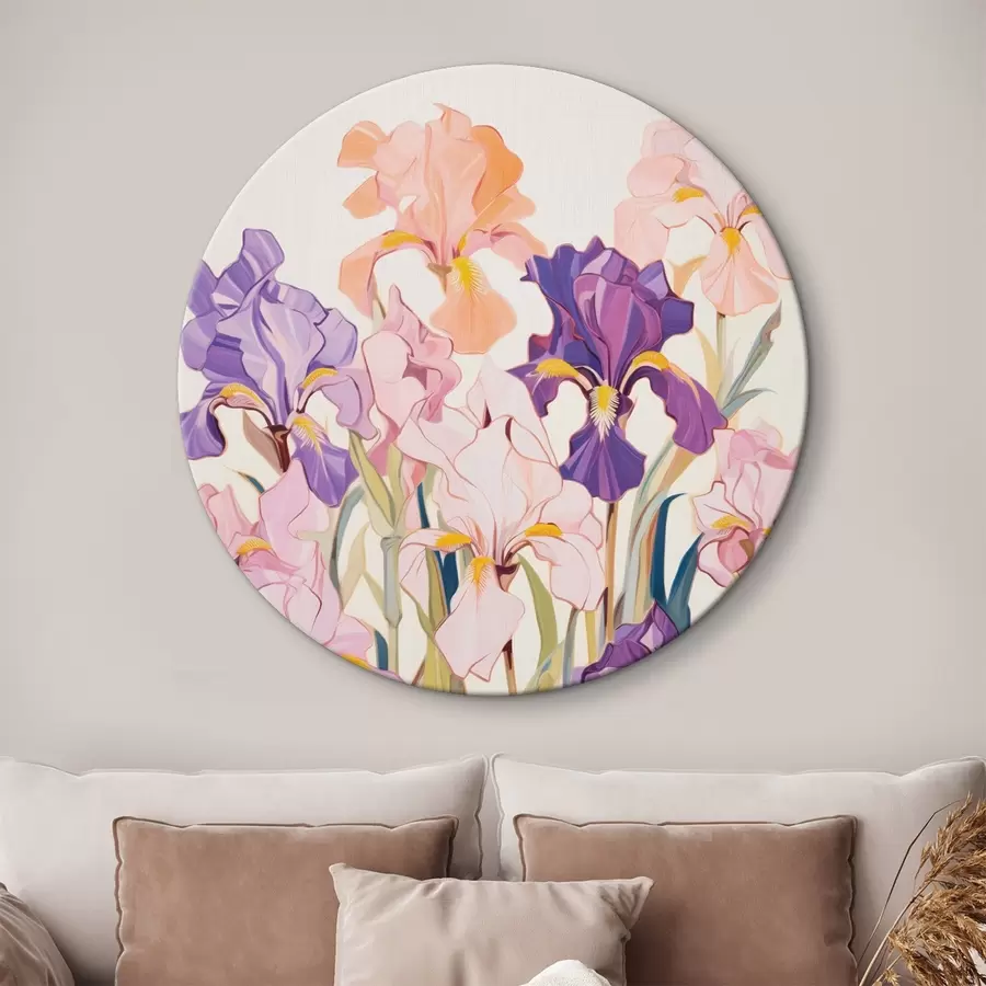 murales de pared Irises: composición de estilo minimalista r45596
