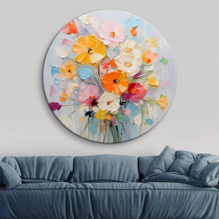 murales de pared Motivo floral: ramo abstracto en tonos pastel r45599