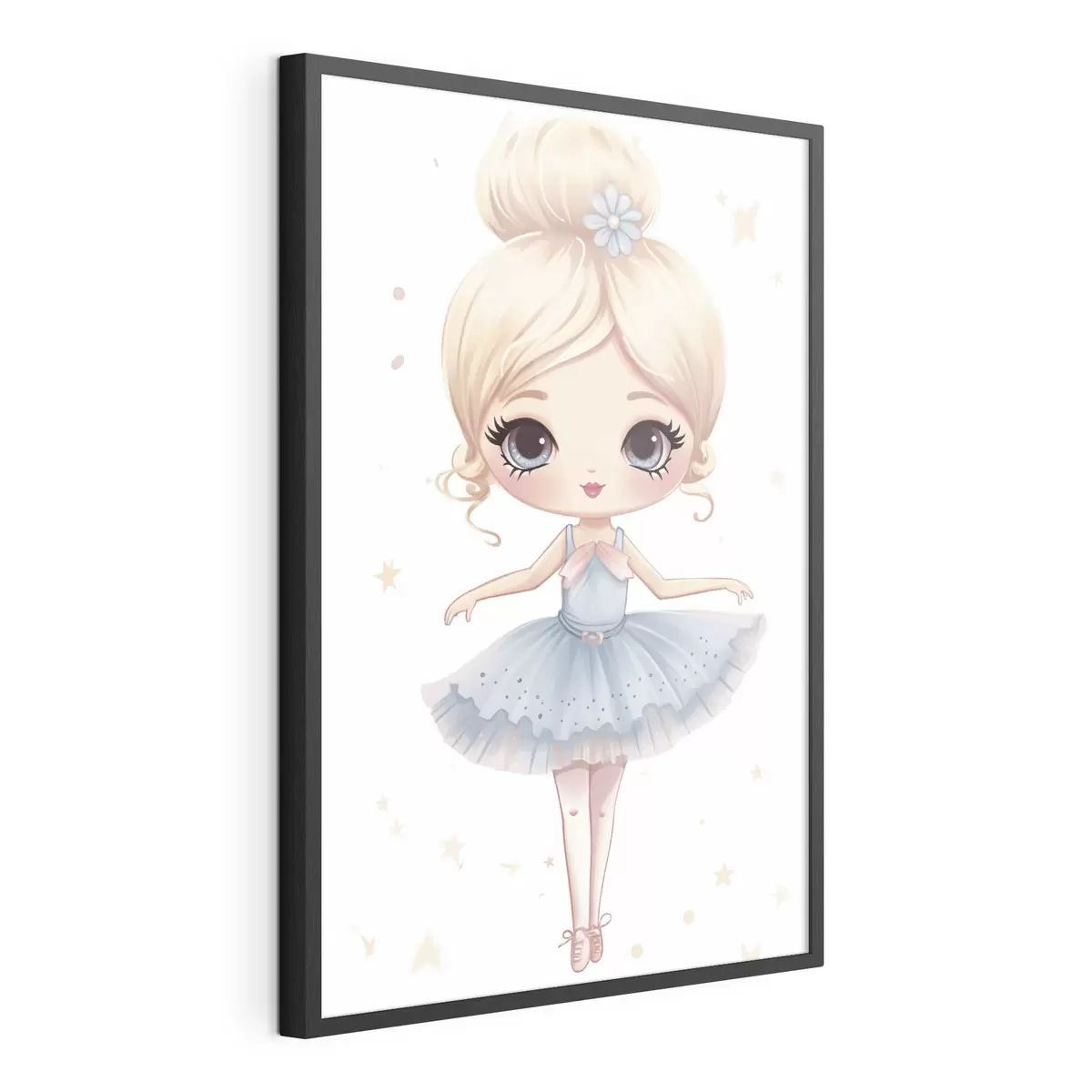 Poster Muñeca bailarina con vestido azul y lazo f45481