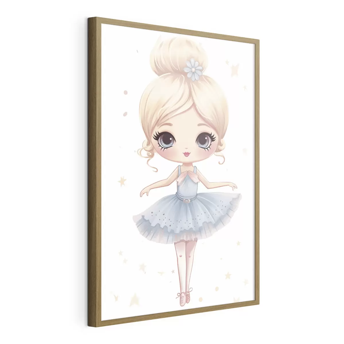 Poster Muñeca bailarina con vestido azul y lazo f45481