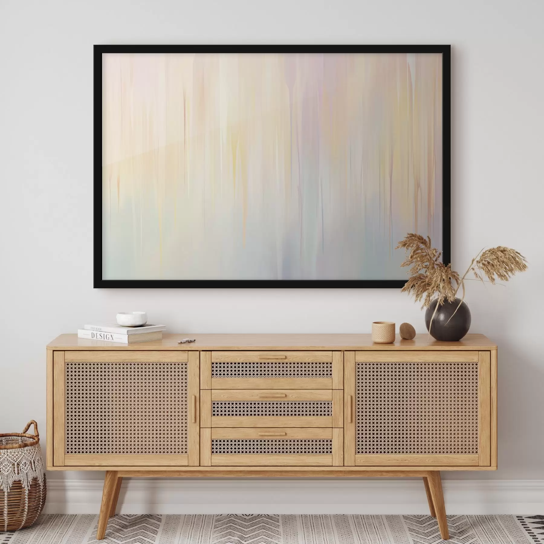 murales de pared Rayas verticales abstractas en tonos pastel f45508