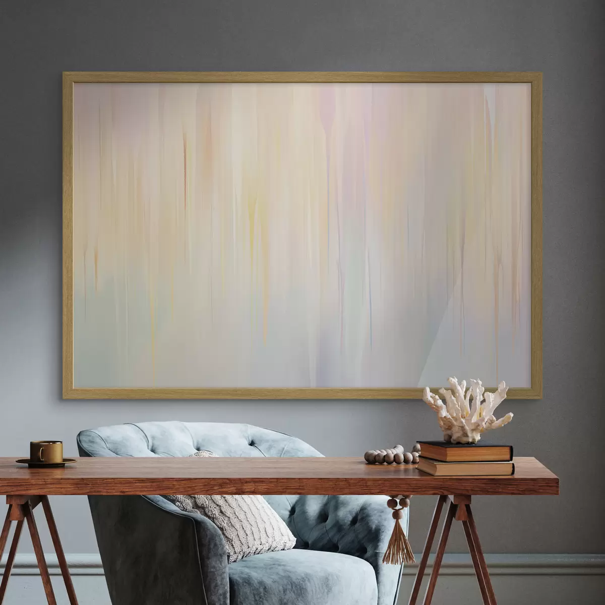 Poster Rayas verticales abstractas en tonos pastel f45508
