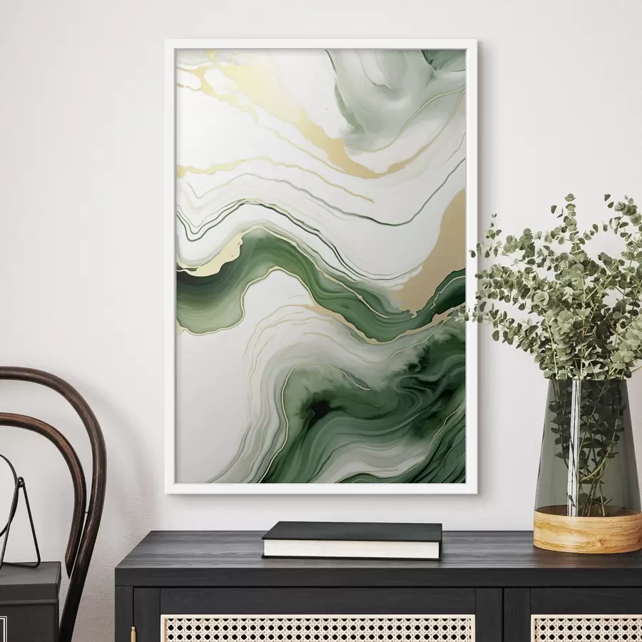 murales de pared Motivos de mármol verde claro y naranja f45696