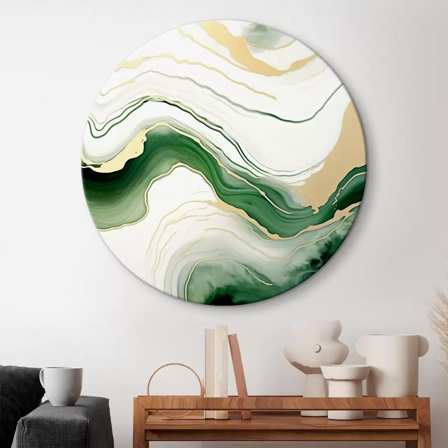 murales de pared Motivos de mármol verde claro y naranja r45696