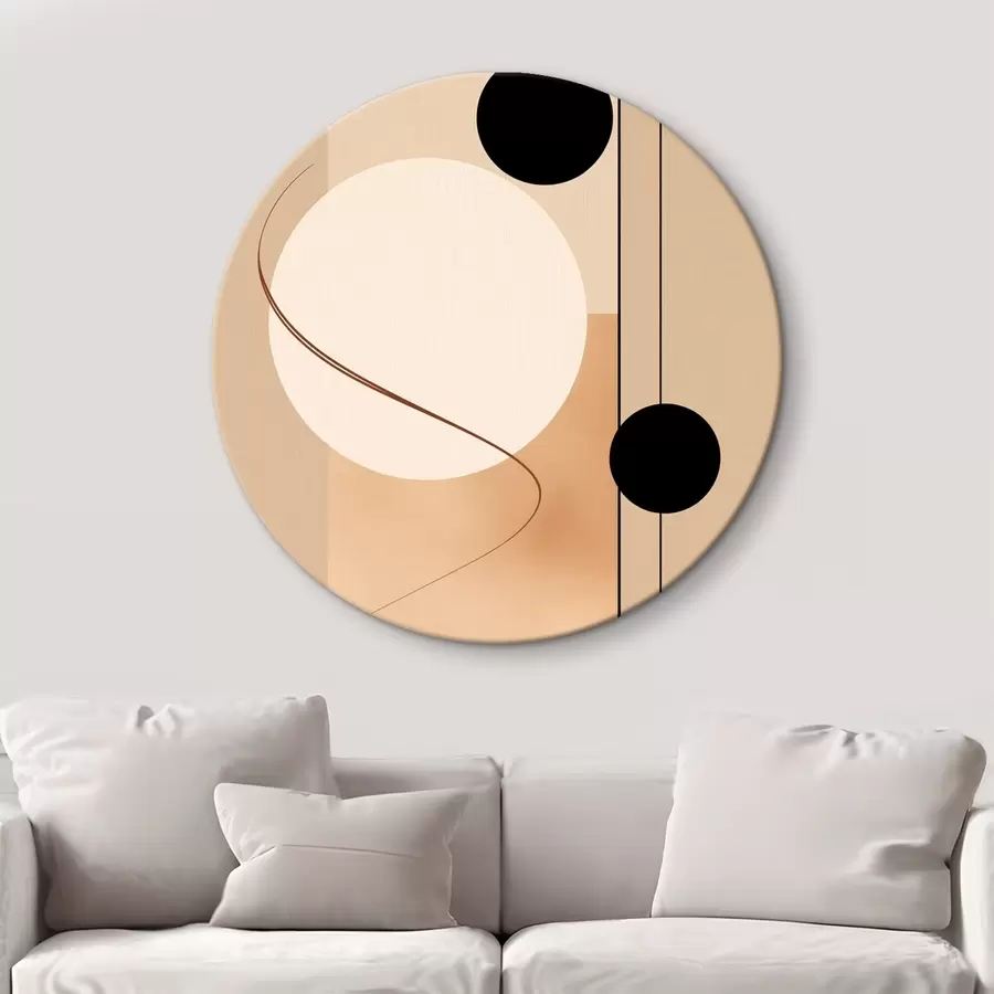murales de pared Círculos abstractos minimalistas sobre fondo beige r45699
