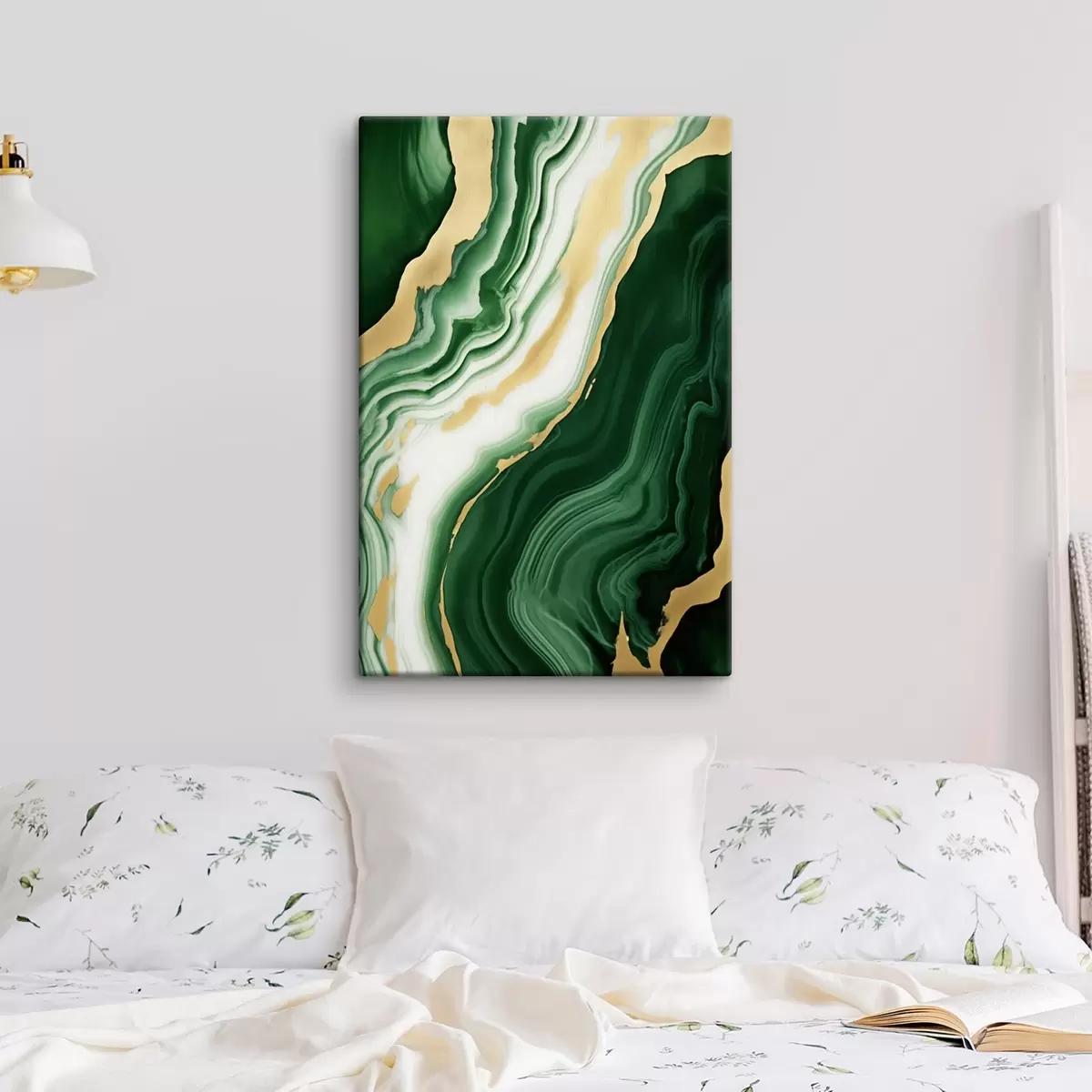 murales de pared Texturas de mármol verde-blanco-amarillo s45695