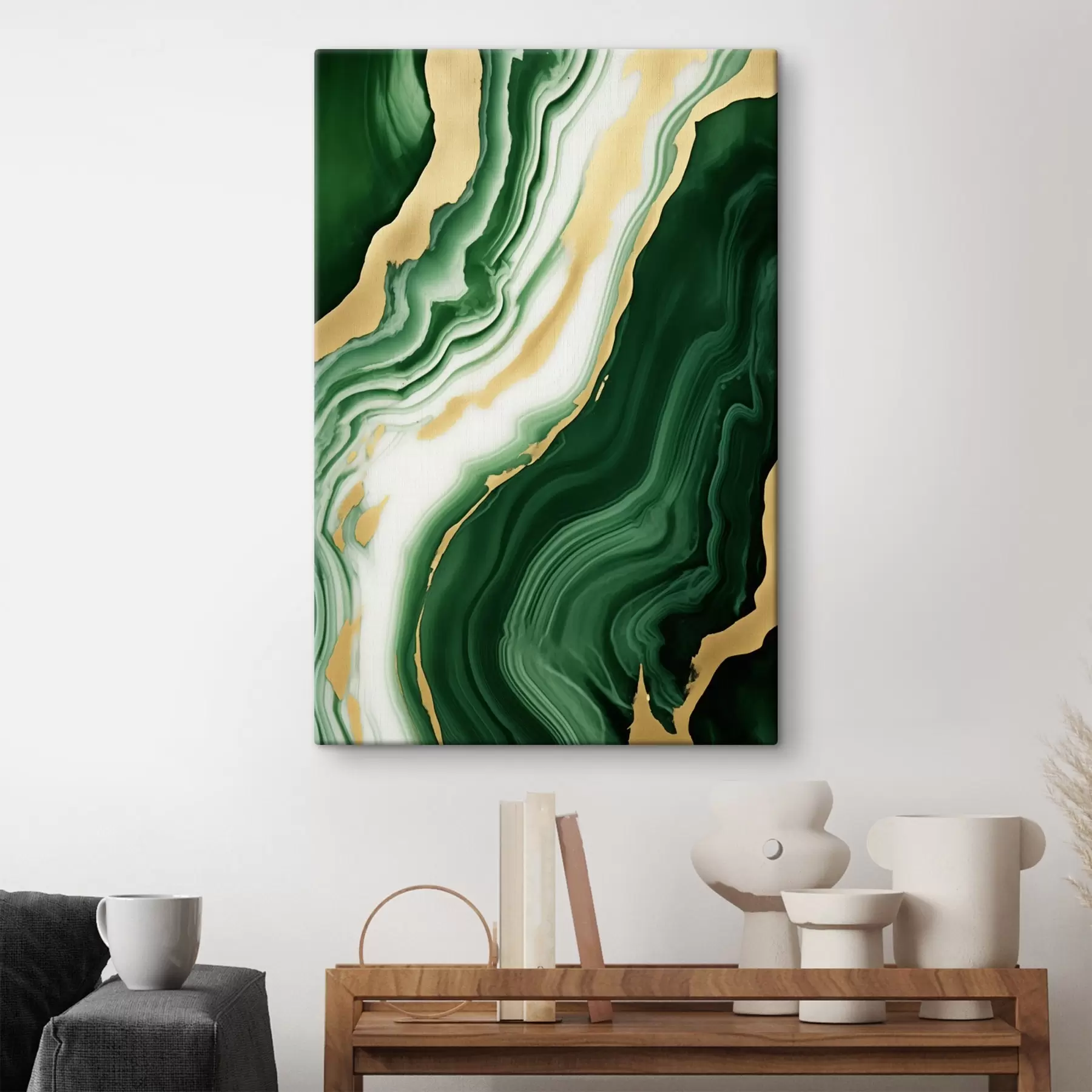 murales de pared Texturas de mármol verde-blanco-amarillo s45695