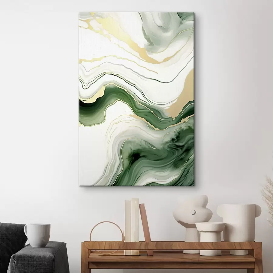 murales de pared Motivos de mármol verde claro y naranja s45696