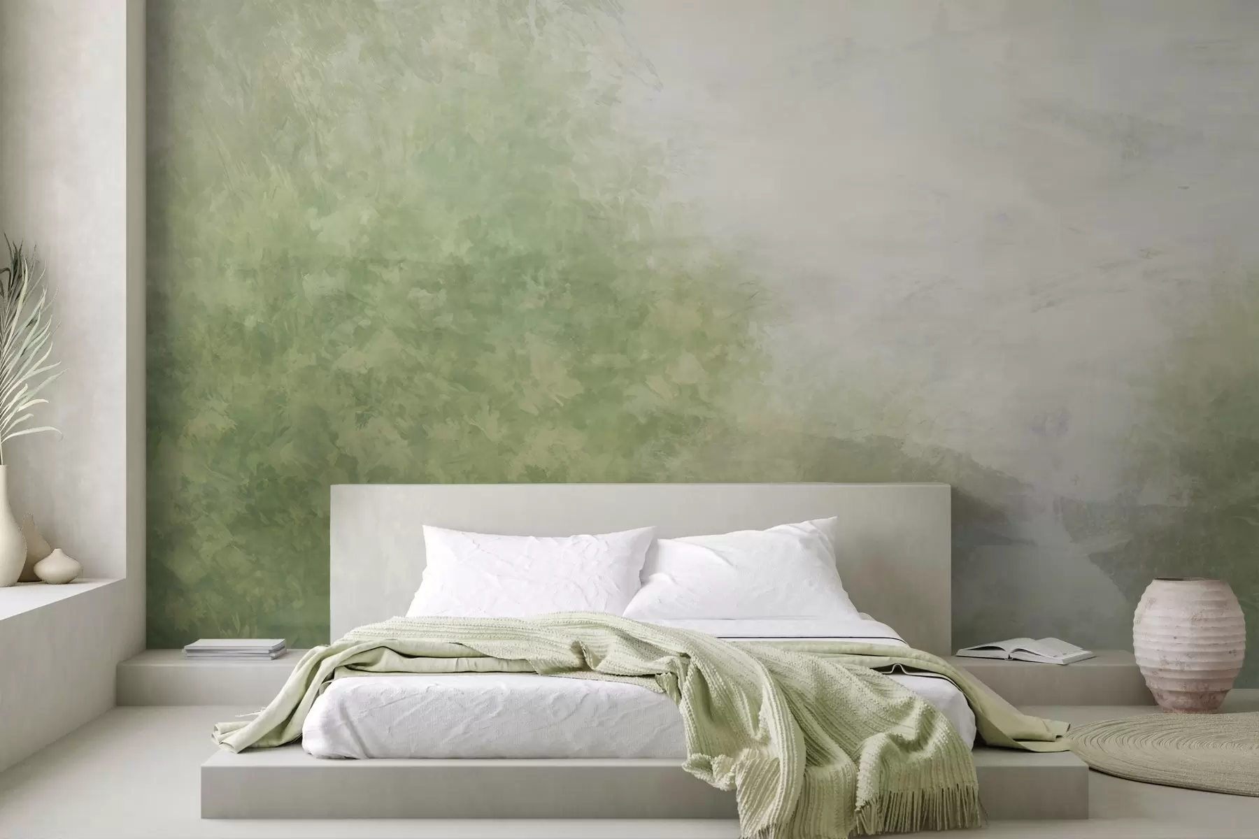 murales de pared  Imitación de hojas en un muro de hormigón w04468