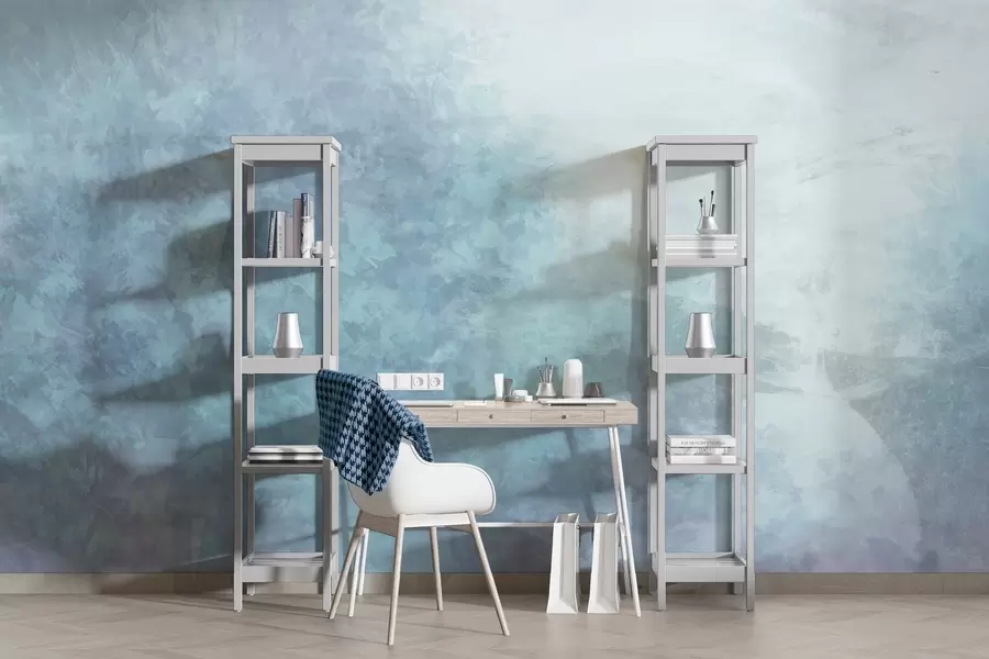 murales de pared  Imitación de hojas en un muro de hormigón w04468v1