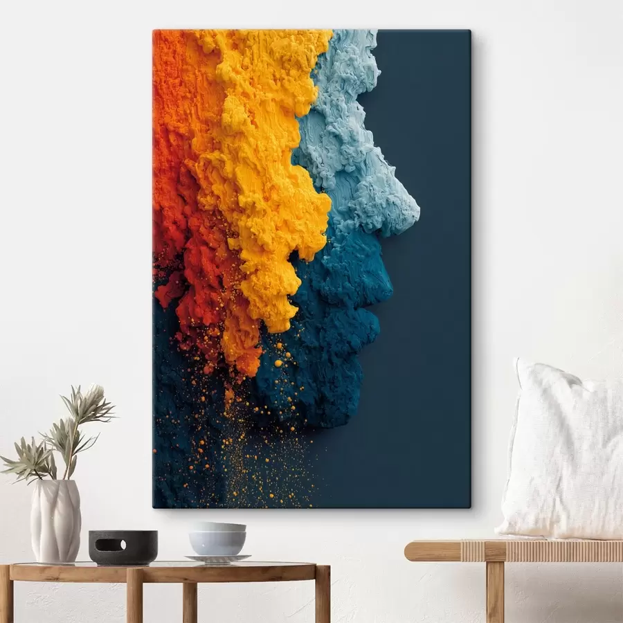 murales de pared Retrato dinámico con pinturas de colores s45638