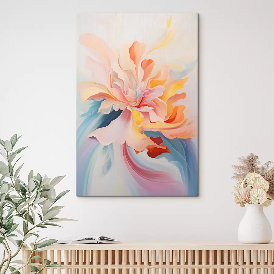 murales de pared Flor abstracta en tonos pastel s45640