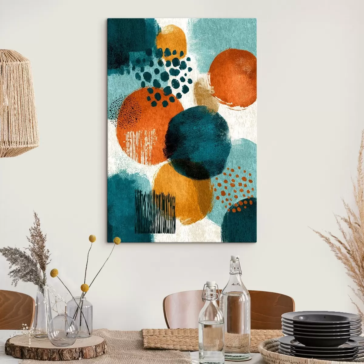 murales de pared Formas brillantes en estilo de pintura abstracta s45649