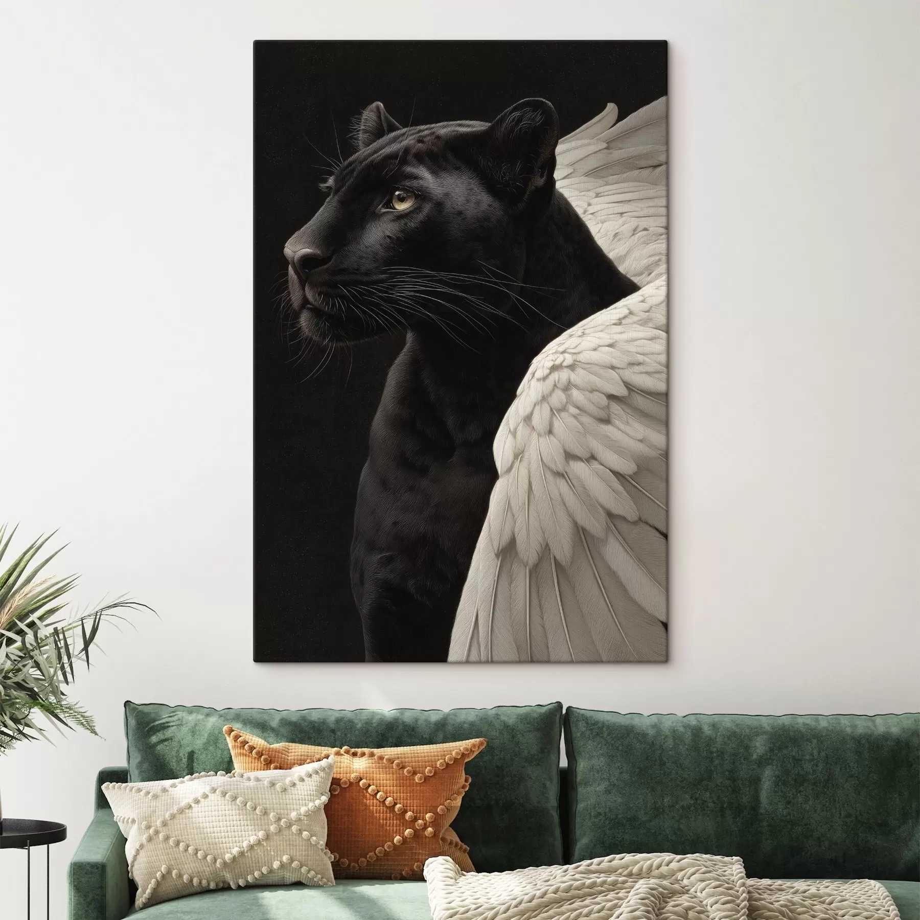 murales de pared Pantera negra con alas en estilo fantasía s45653