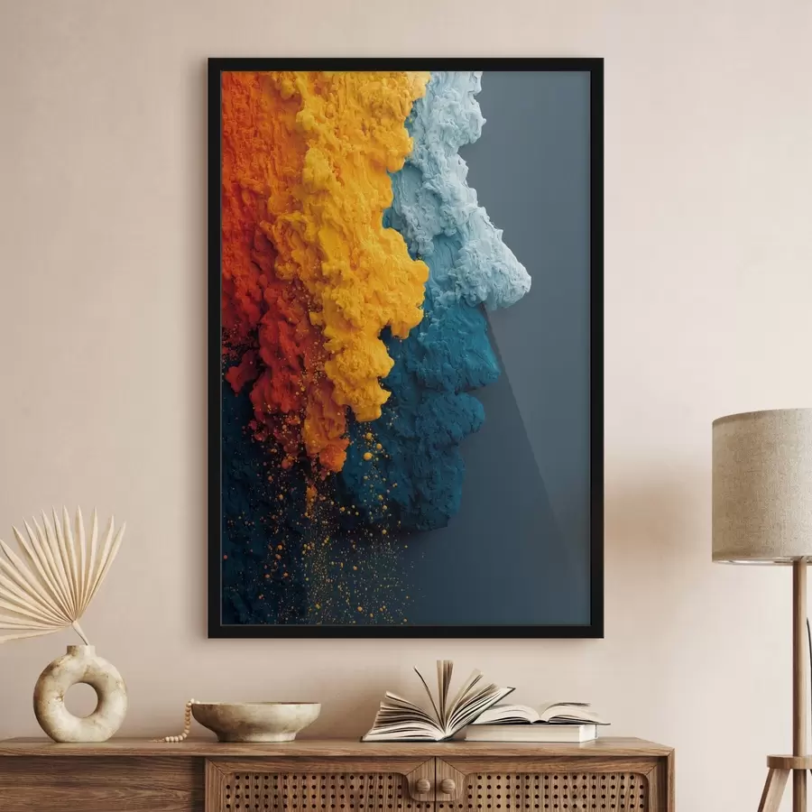 murales de pared Retrato dinámico con pinturas de colores f45638