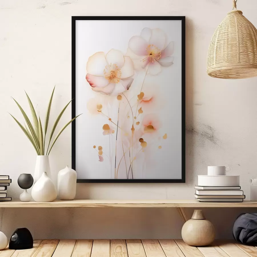 murales de pared Amapolas en colores pastel de estilo abstracto f45643