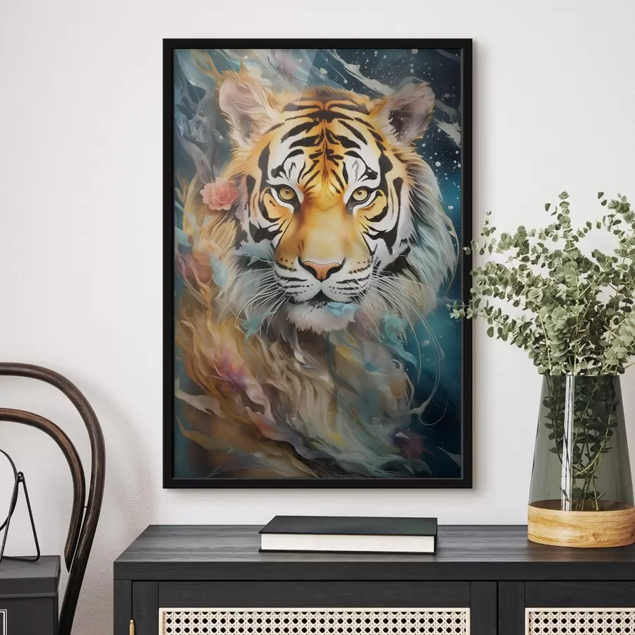 murales de pared Retrato de tigre en estilo fantástico f45645