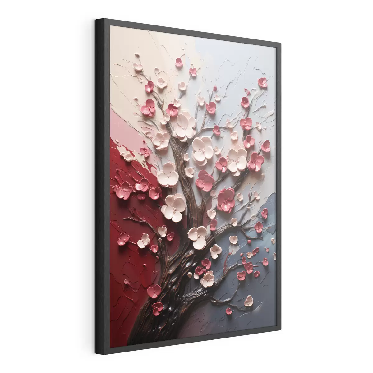 Poster Sakura volumétrica en estilo de pintura texturizada f45650