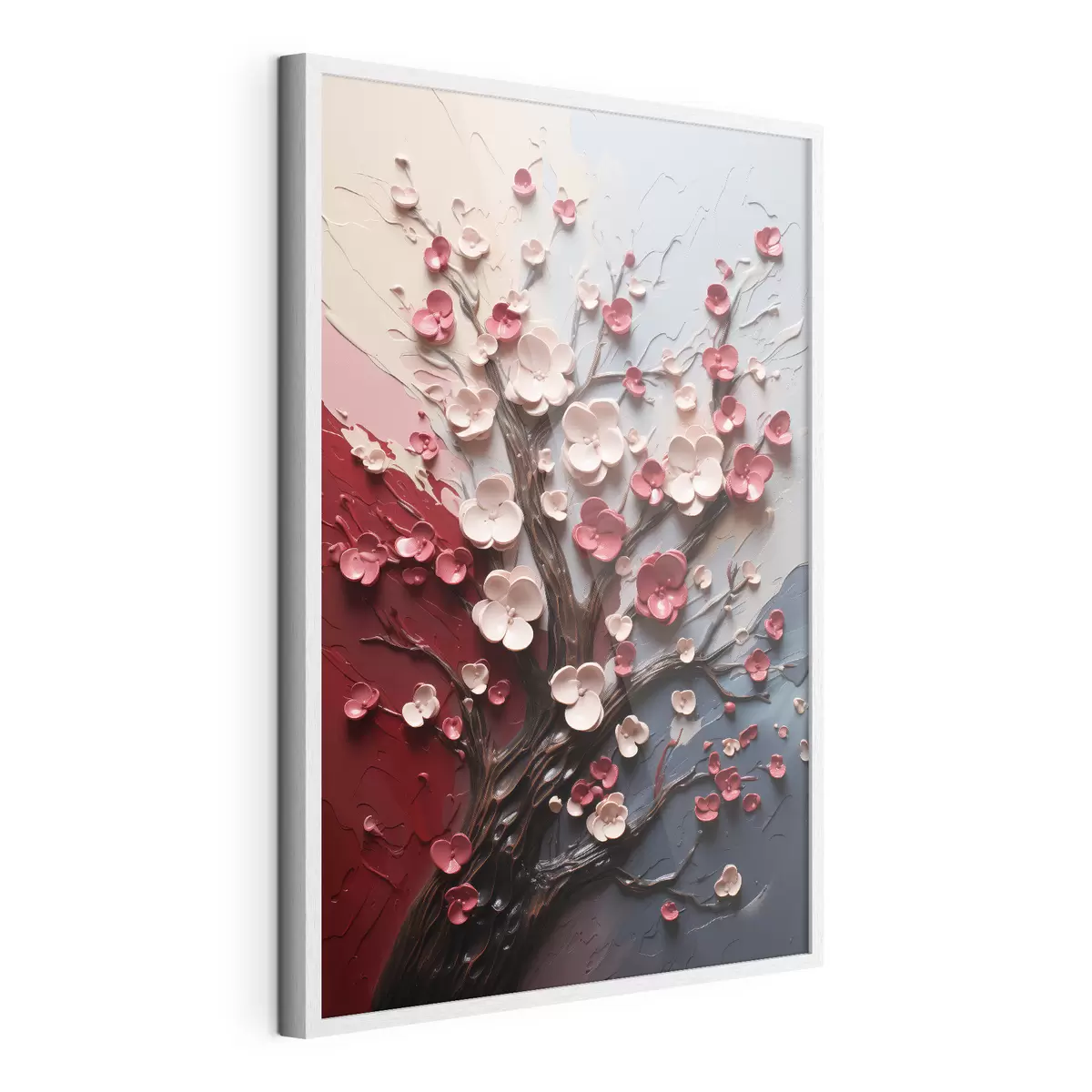 Poster Sakura volumétrica en estilo de pintura texturizada f45650