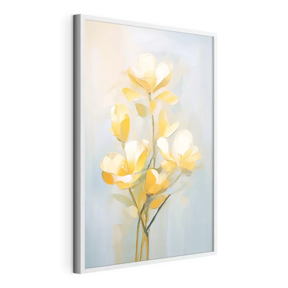 Poster Delicadas flores amarillas al óleo f45651