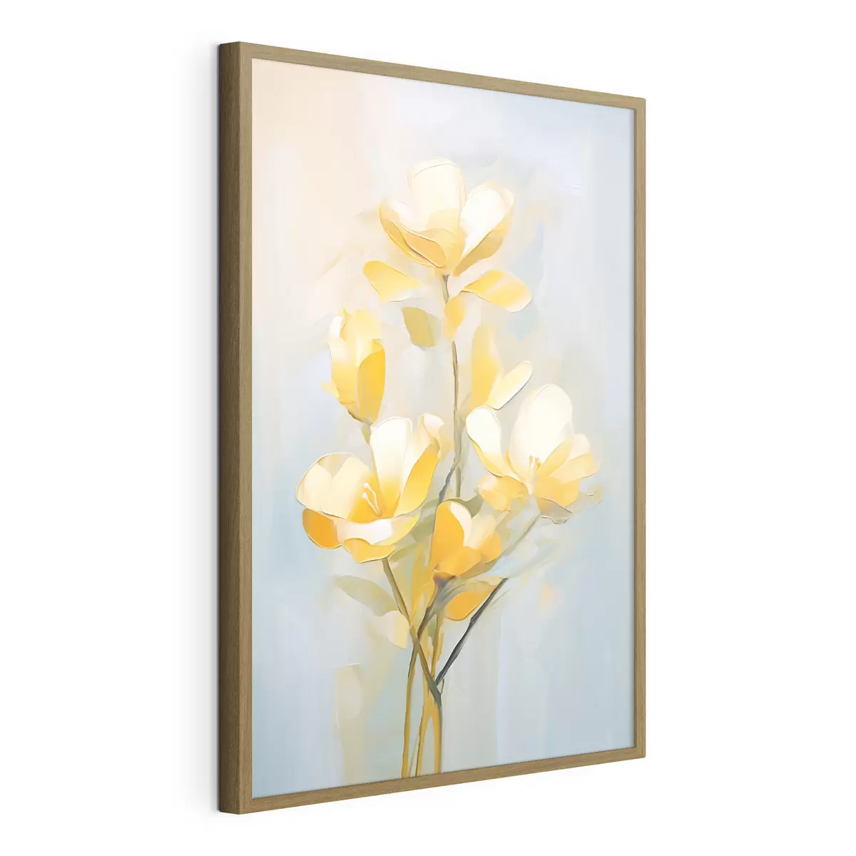 Poster Delicadas flores amarillas al óleo f45651