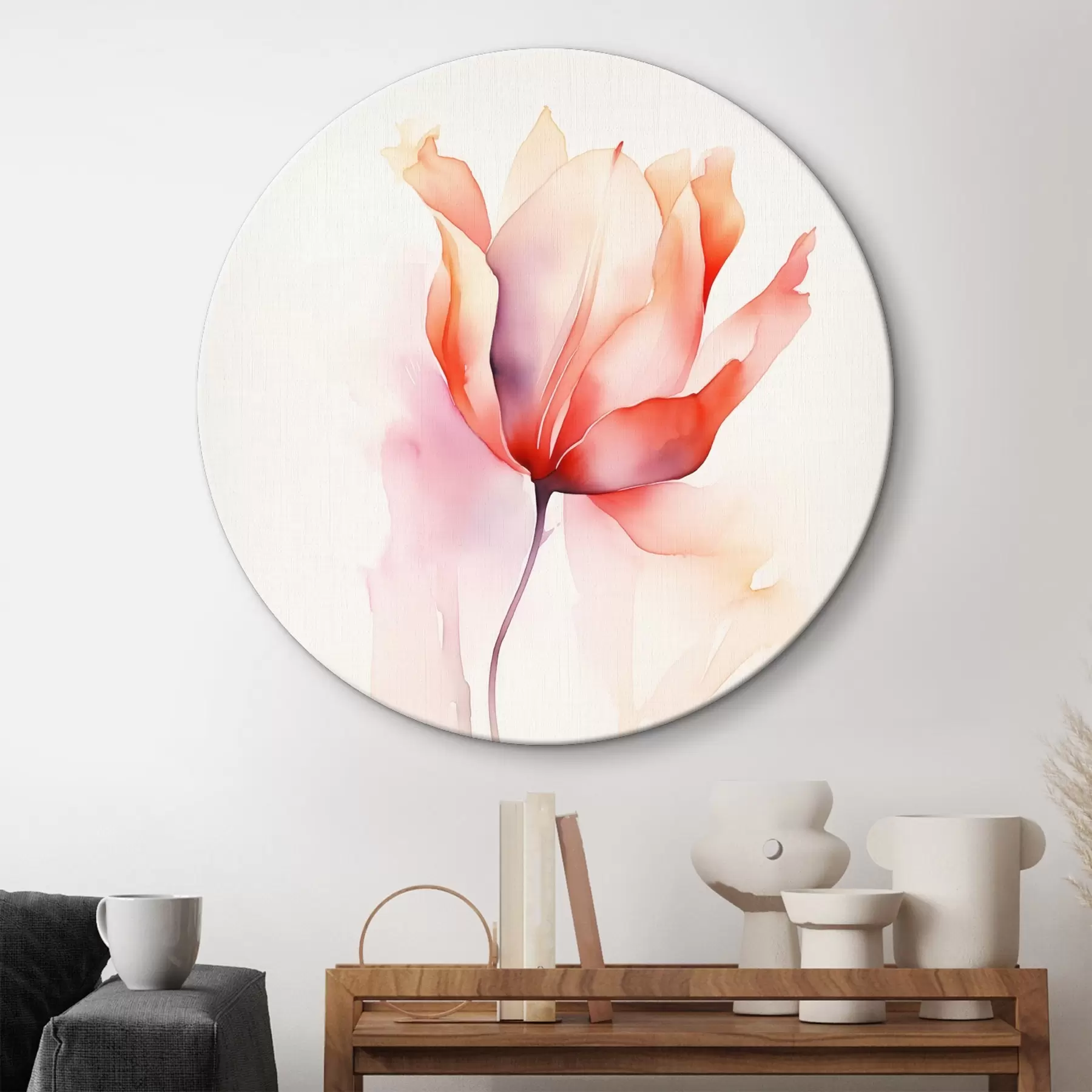 murales de pared Minimalismo floral en estilo acuarela r45637