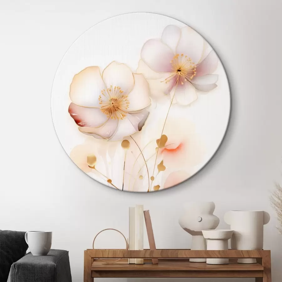 murales de pared Amapolas en colores pastel de estilo abstracto r45643