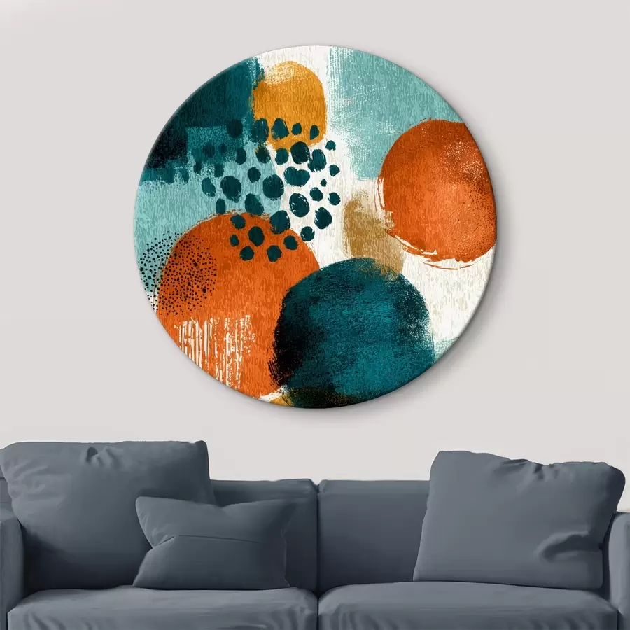 murales de pared Formas brillantes en estilo de pintura abstracta r45649