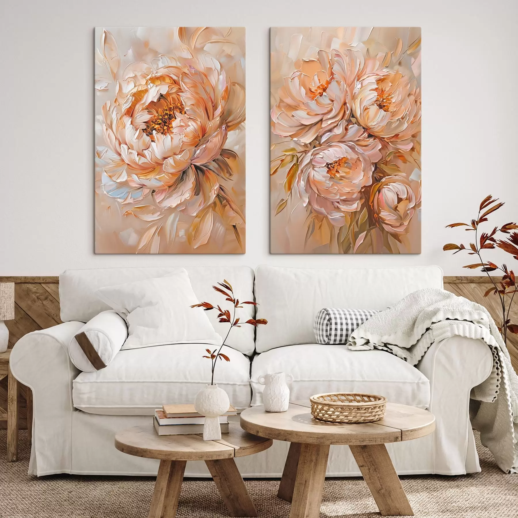 murales de pared Delicadas peonías abstractas m00673