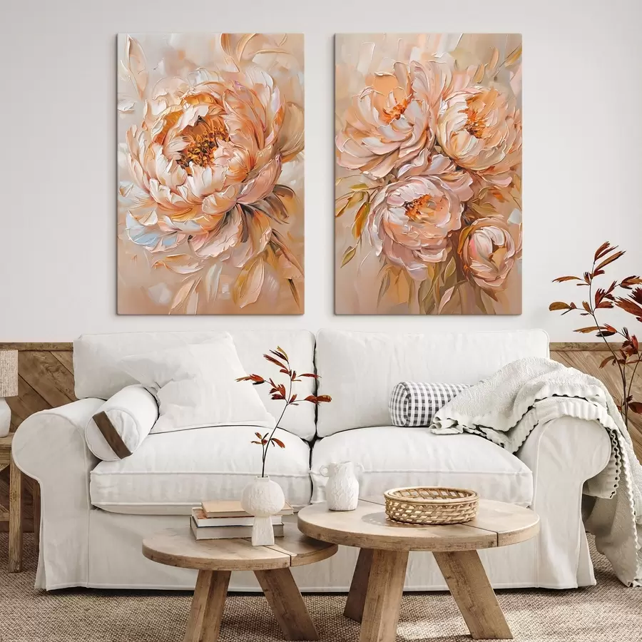 murales de pared Delicadas peonías abstractas m00673