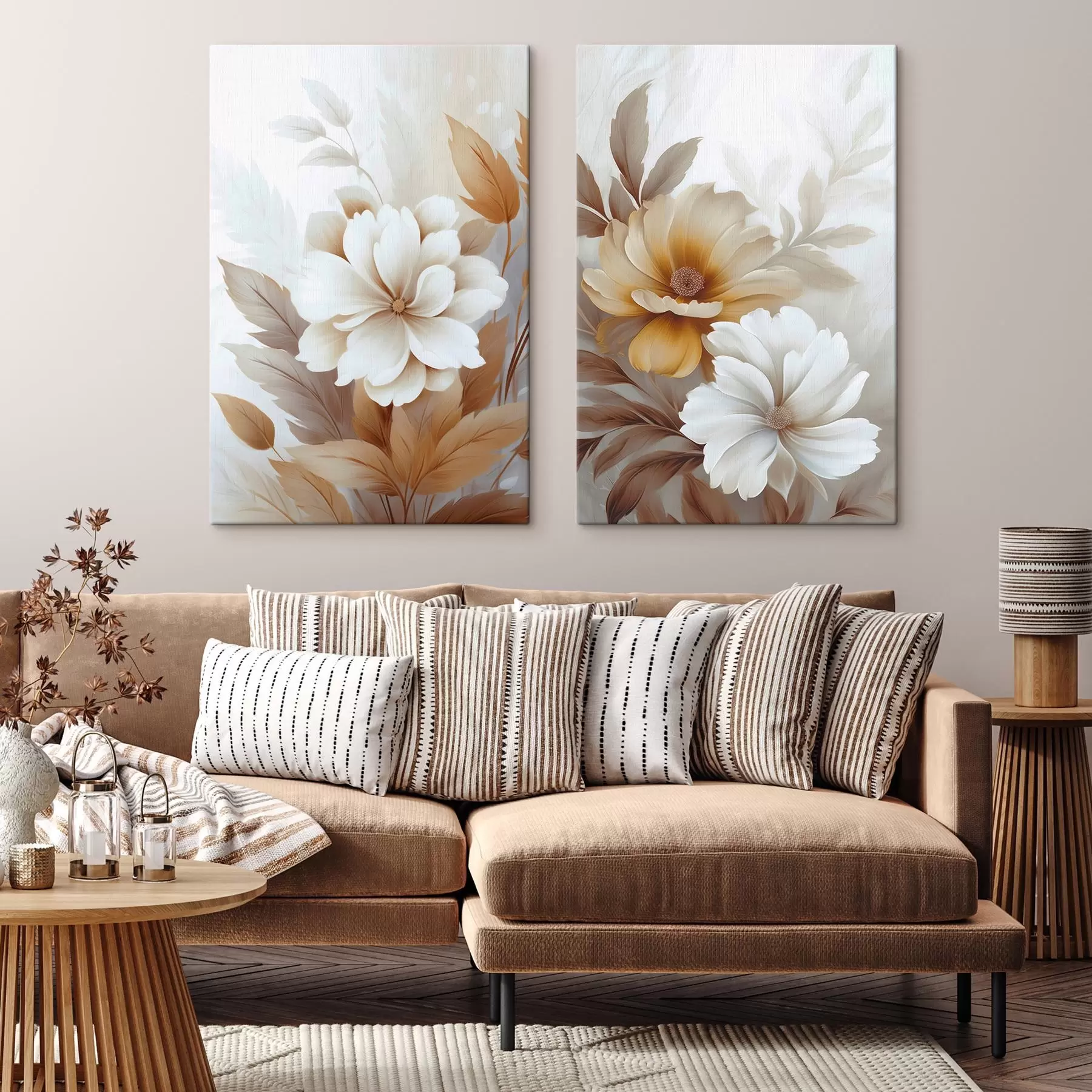 murales de pared Flores con hojas m00712
