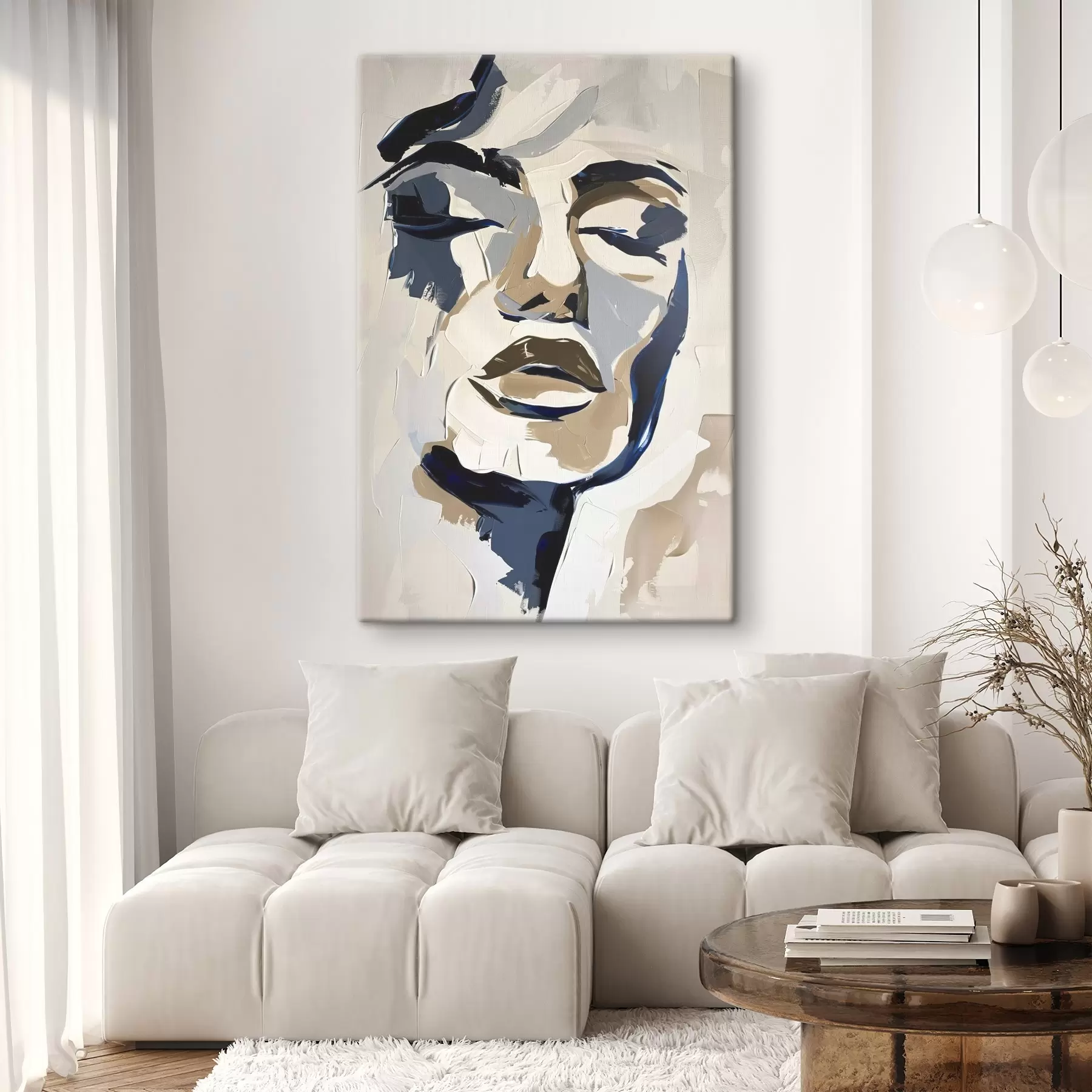 murales de pared Retrato abstracto de una mujer con pinceladas imitadas s45743