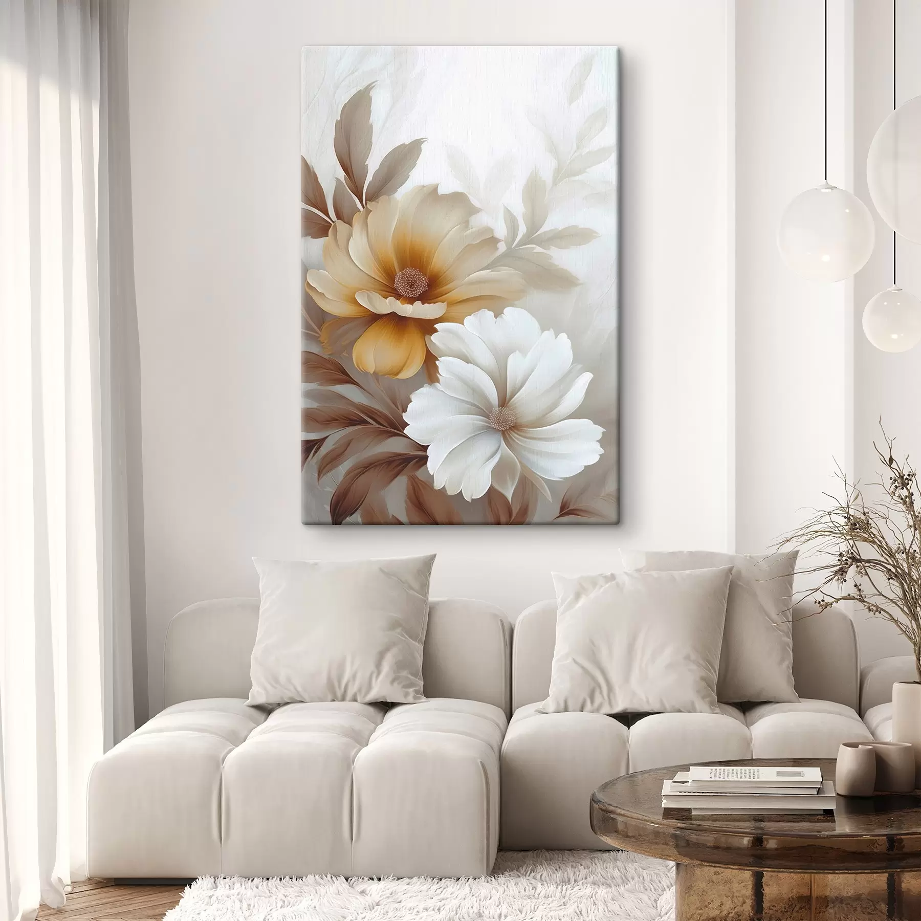 murales de pared Flores con hojas s45745