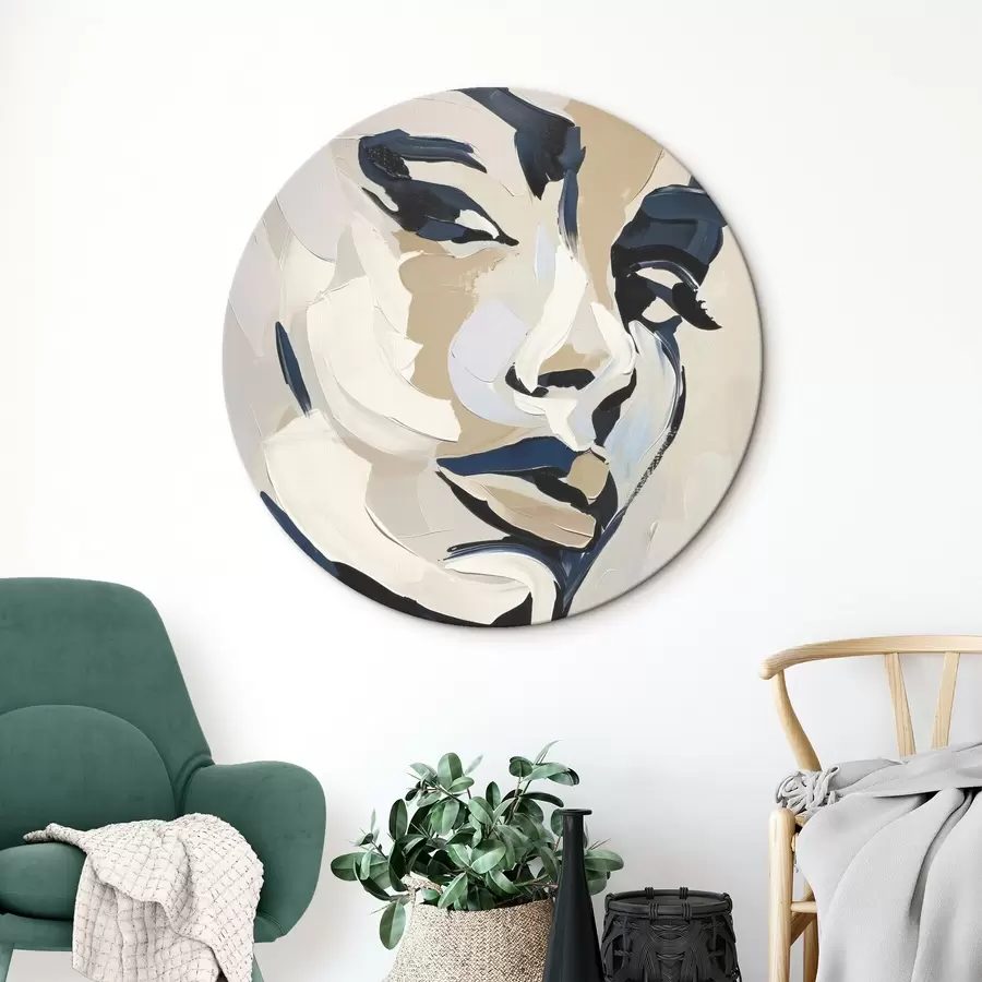 murales de pared Retrato abstracto de una mujer con pinceladas imitadas r45593