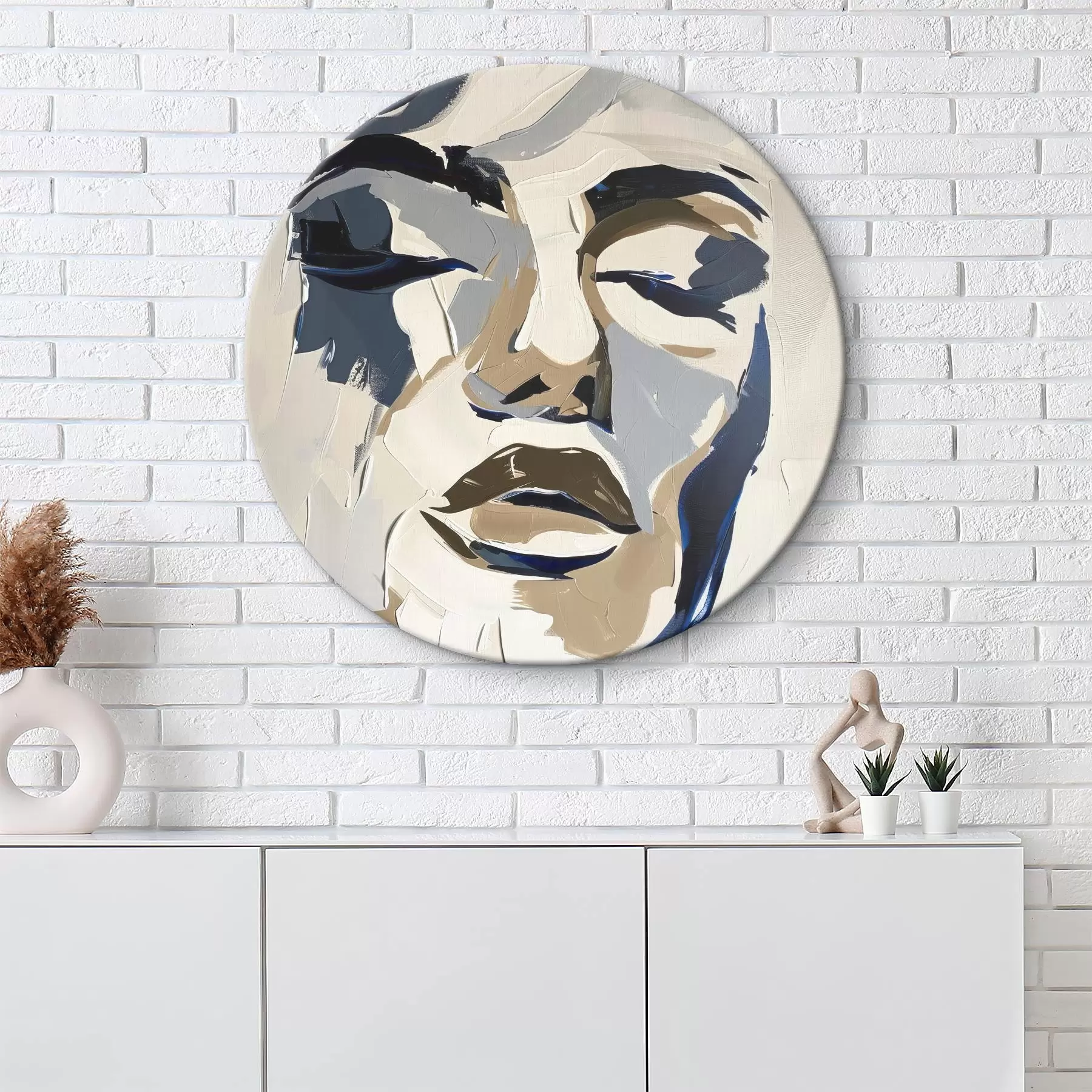 murales de pared Retrato abstracto de una mujer con pinceladas imitadas r45743