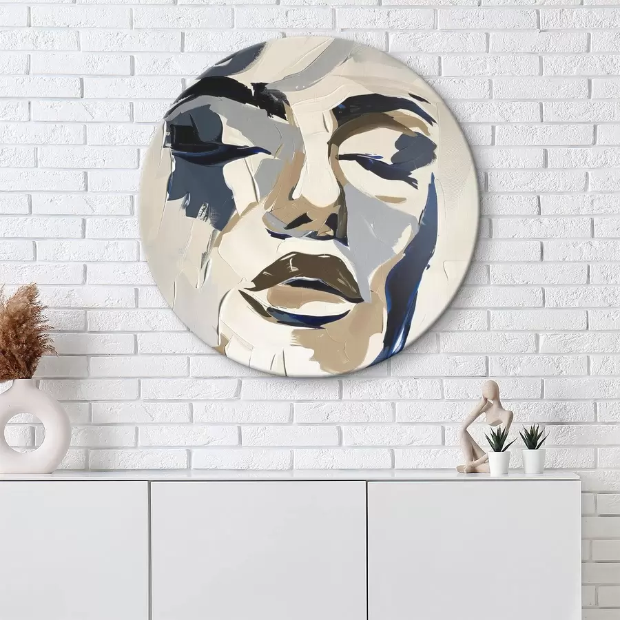 murales de pared Retrato abstracto de una mujer con pinceladas imitadas r45743