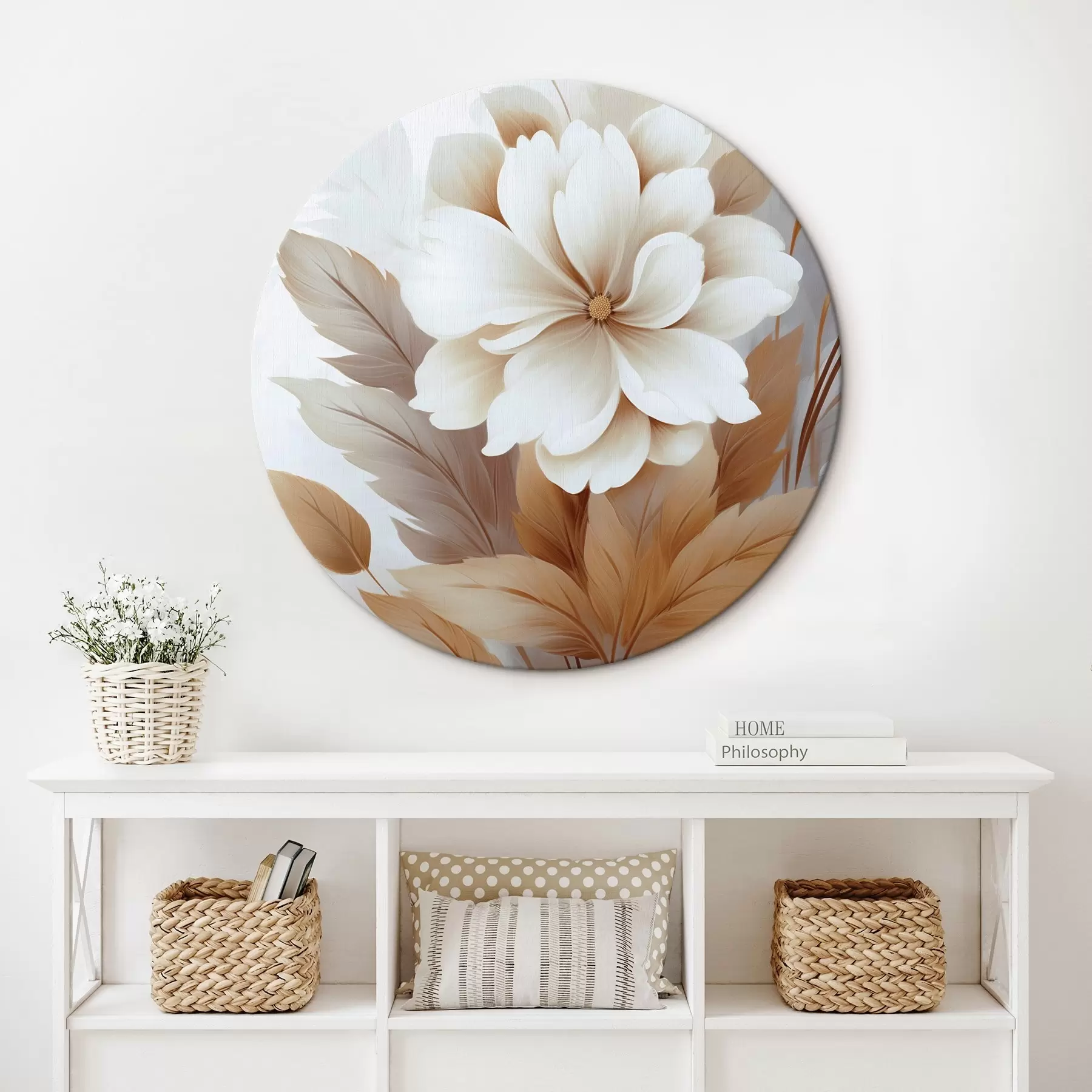 murales de pared Una flor con hojas r45744