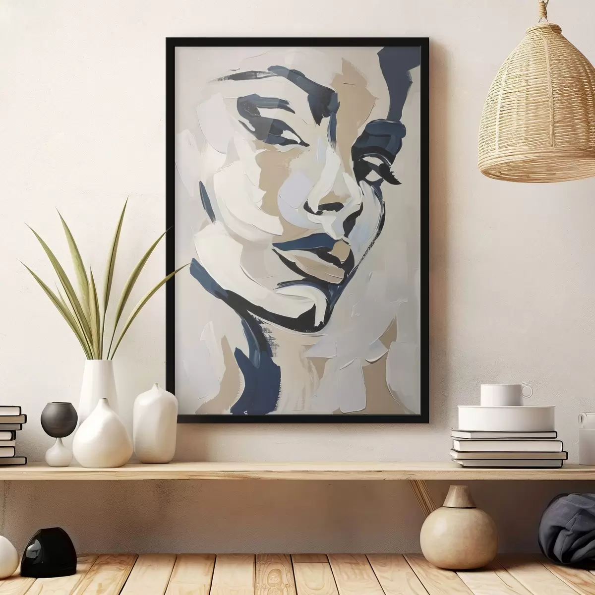 Poster Retrato abstracto de una mujer con pinceladas imitadas f45593