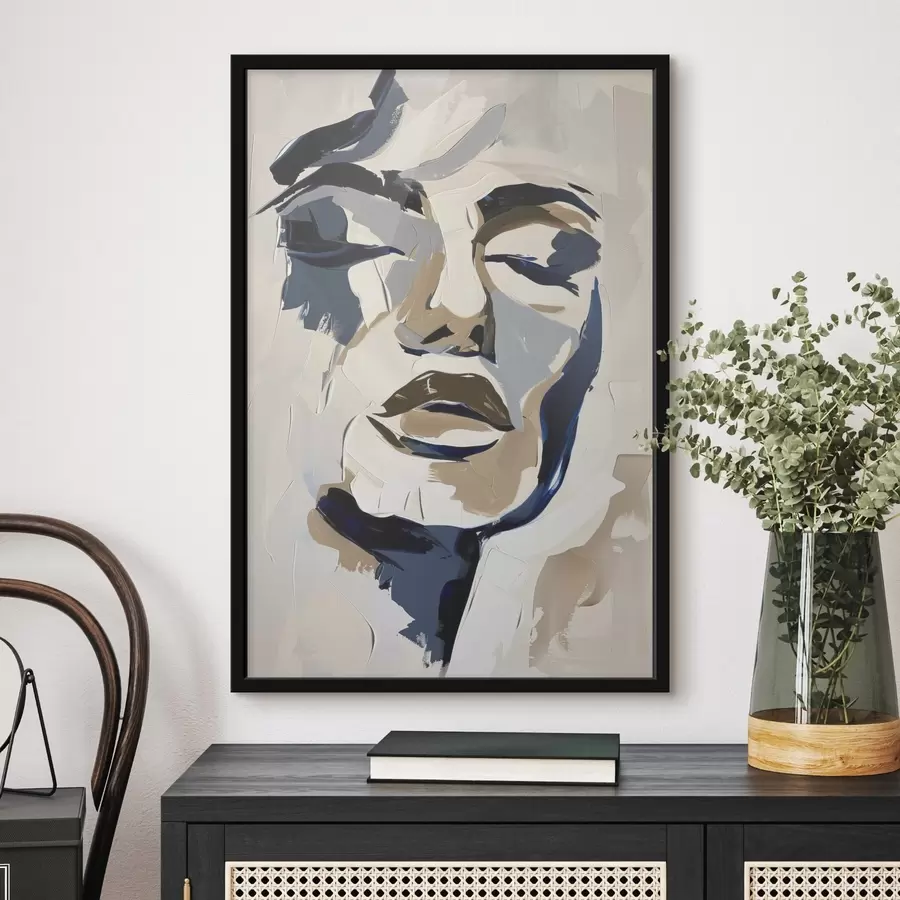 murales de pared Retrato abstracto de una mujer con pinceladas imitadas f45743