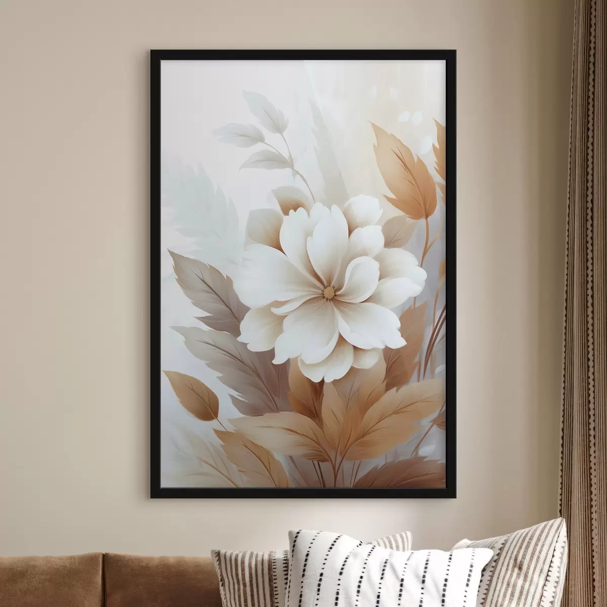 Poster Una flor con hojas f45744