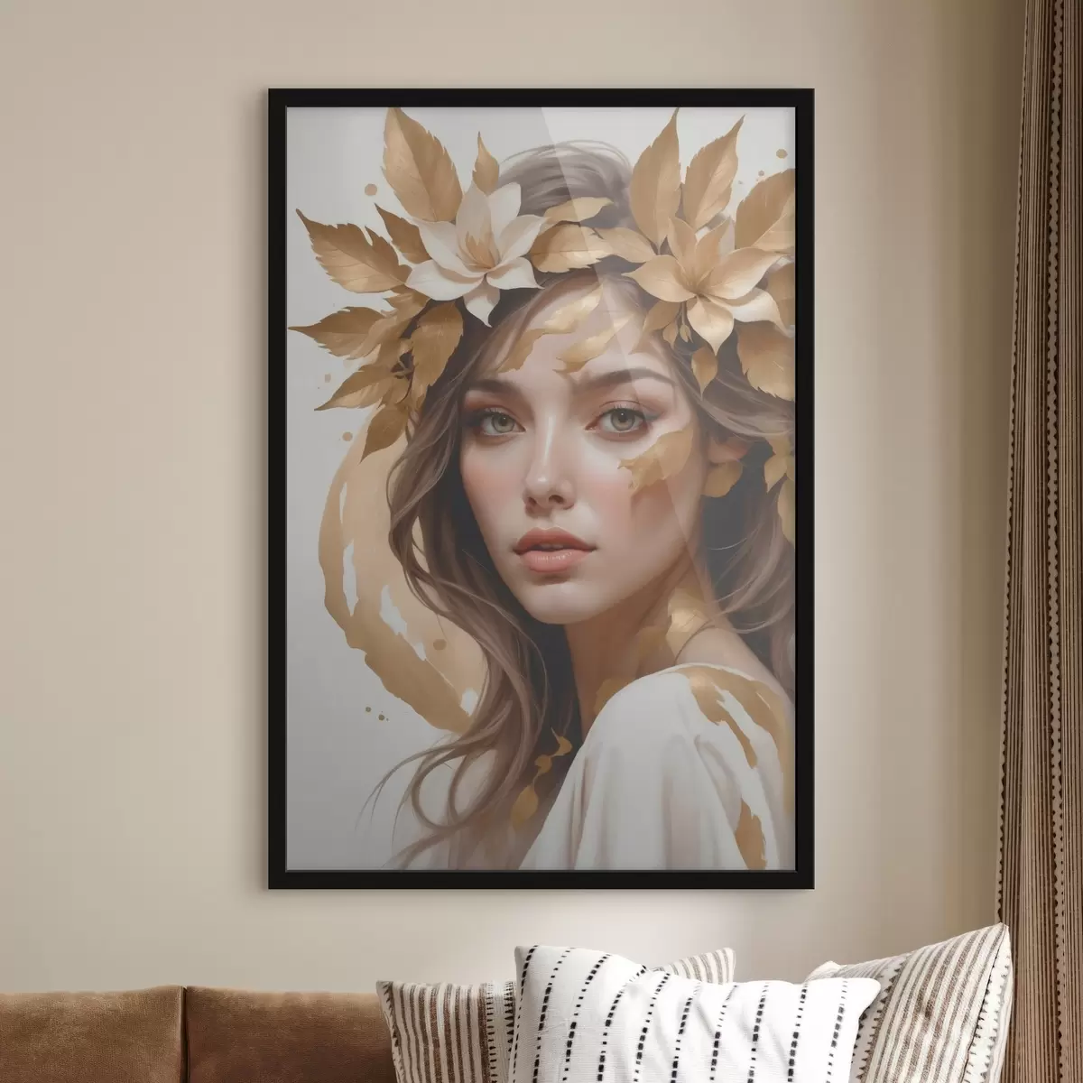 Poster Una mujer con hojas en el pelo f45748