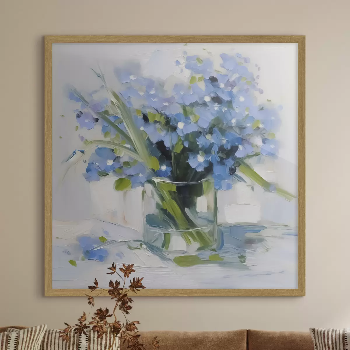 Poster Delicadas flores en un jarrón de cristal f45773